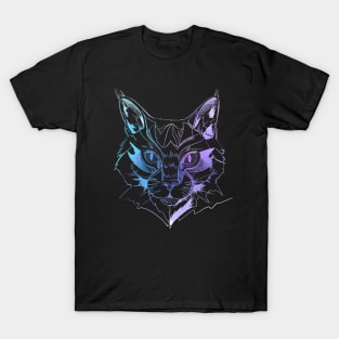 Wild Cat White on Black T-Shirt